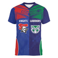 Custom Warriors-Knights Women V-Neck T-Shirt Together Sporty Style