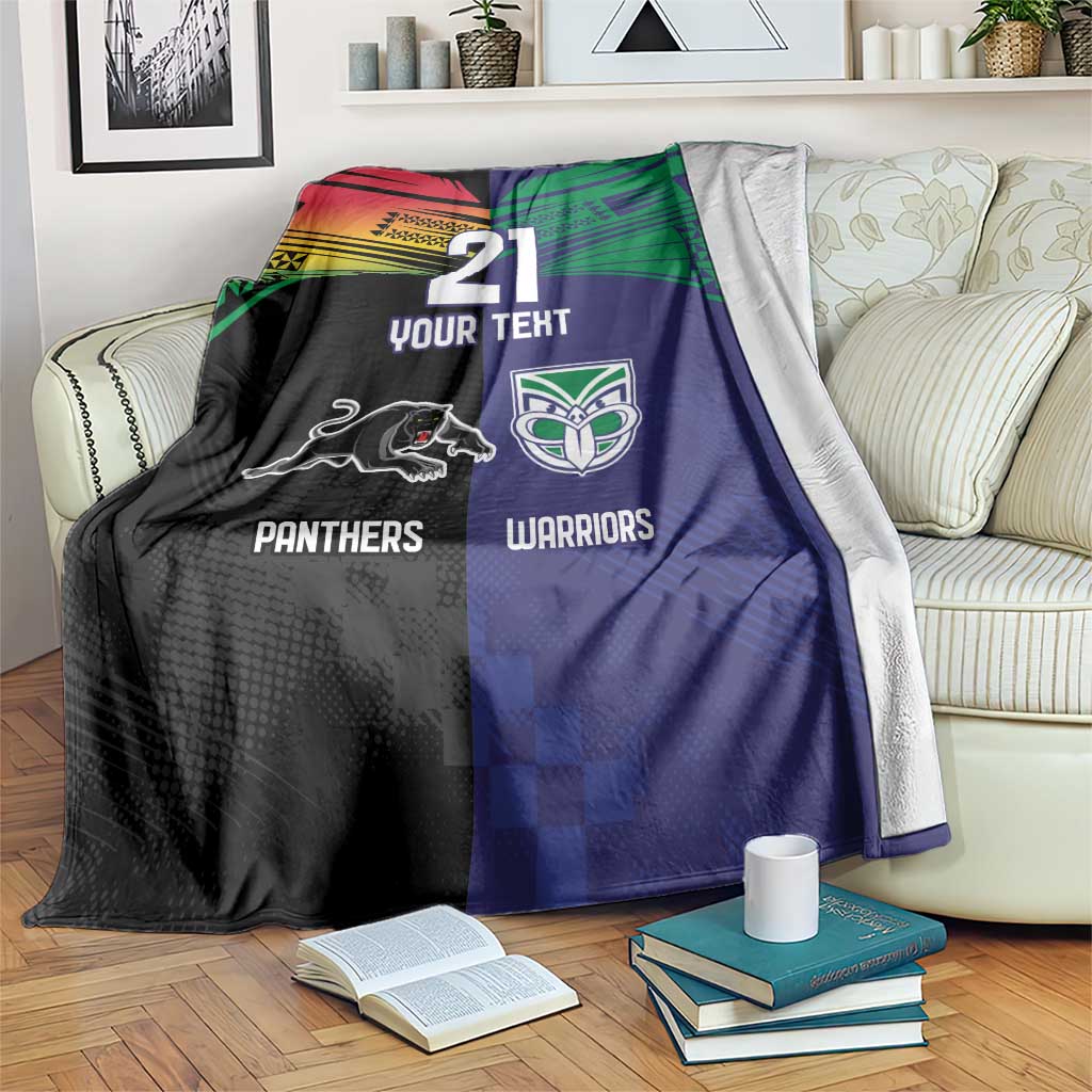 Custom Warriors-Panthers Blanket Together Sporty Style