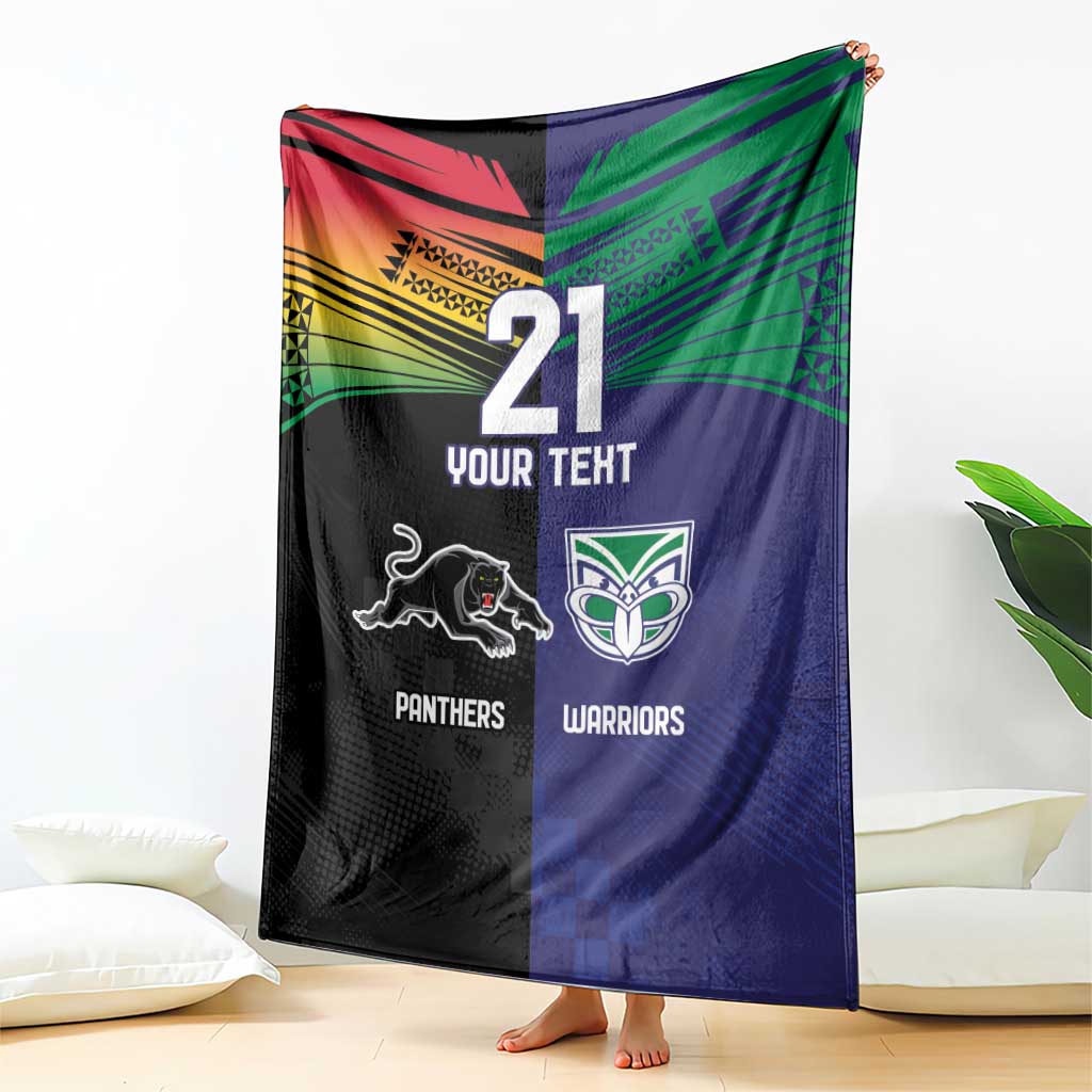 Custom Warriors-Panthers Blanket Together Sporty Style