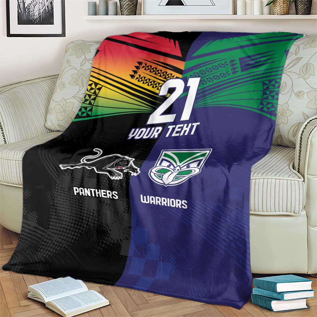 Custom Warriors-Panthers Blanket Together Sporty Style