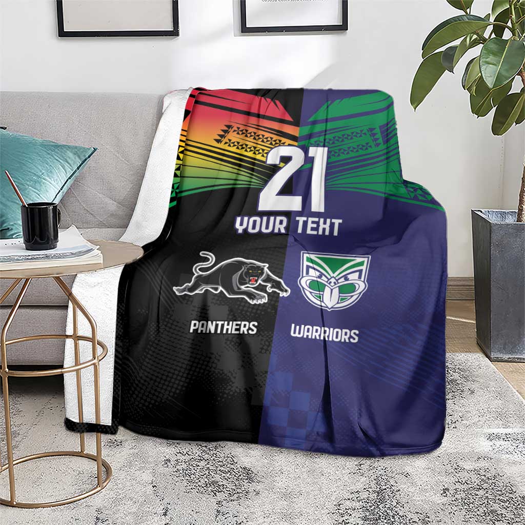 Custom Warriors-Panthers Blanket Together Sporty Style