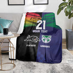 Custom Warriors-Panthers Blanket Together Sporty Style