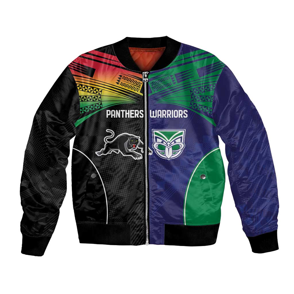 Custom Warriors-Panthers Bomber Jacket Together Sporty Style