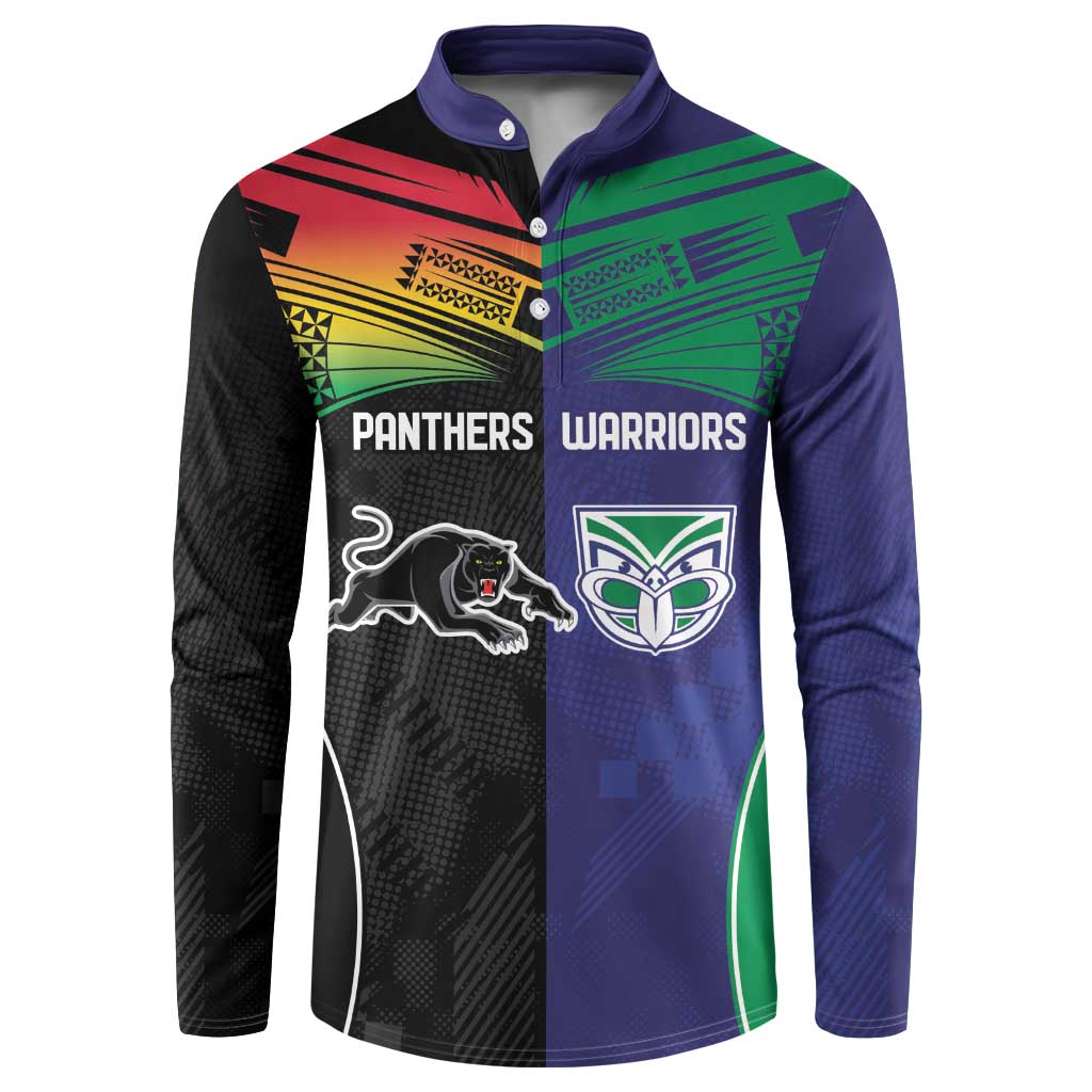 Custom Warriors-Panthers Button Sweatshirt Together Sporty Style