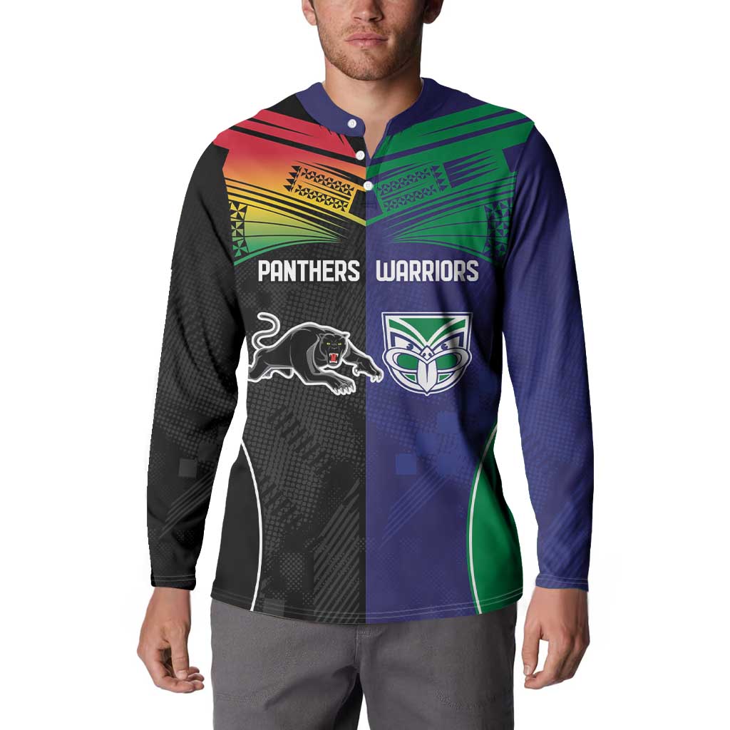 Custom Warriors-Panthers Button Sweatshirt Together Sporty Style