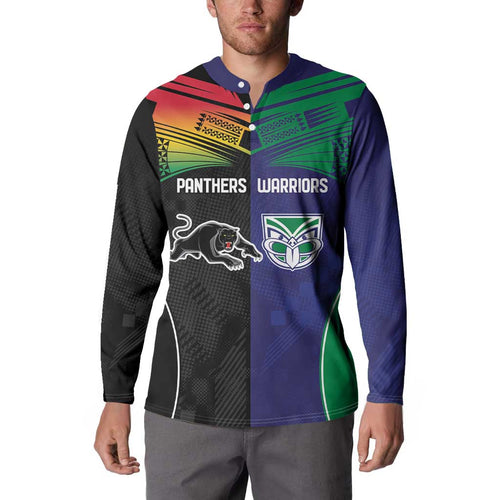 Custom Warriors-Panthers Button Sweatshirt Together Sporty Style