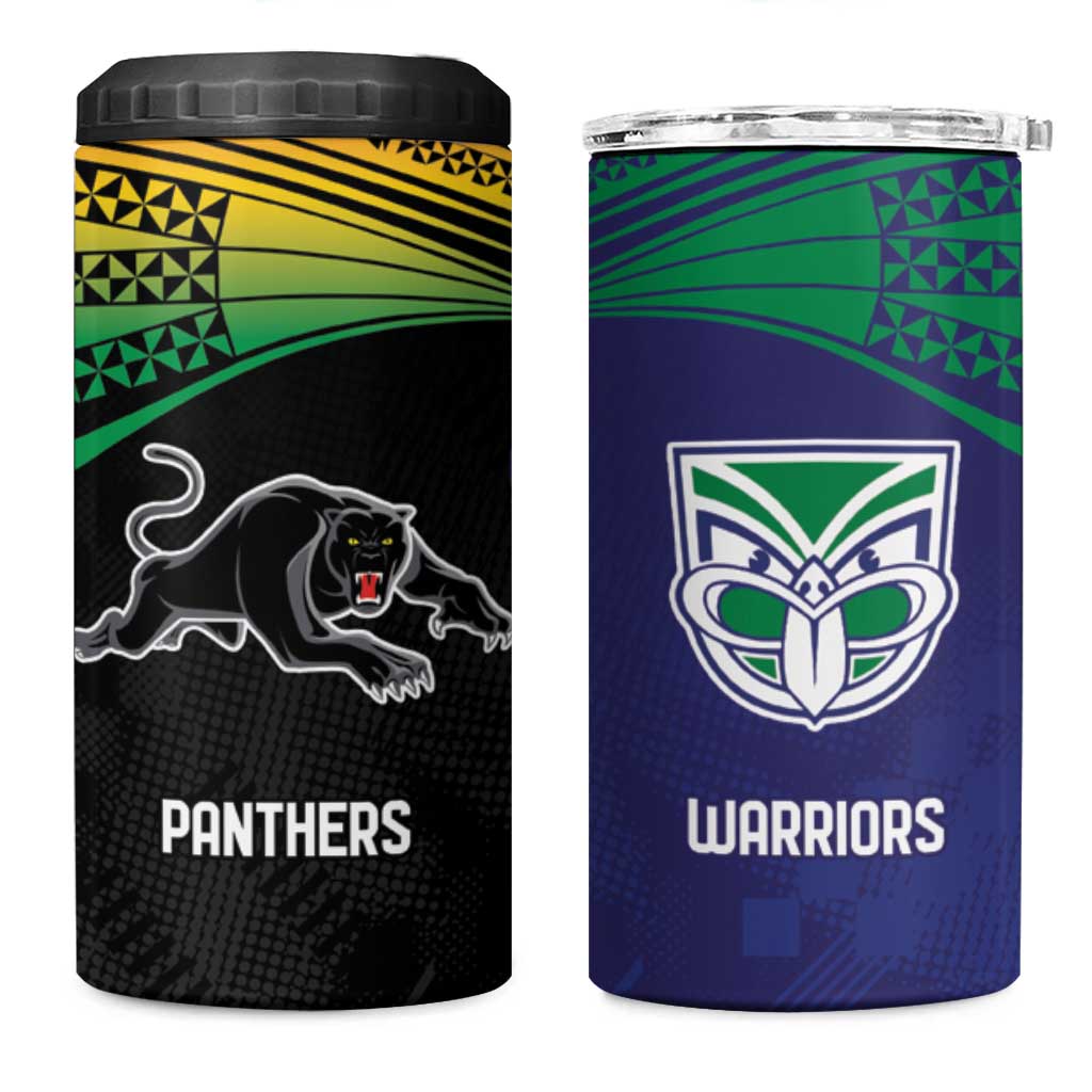 Custom Warriors-Panthers 4 in 1 Can Cooler Tumbler Together Sporty Style