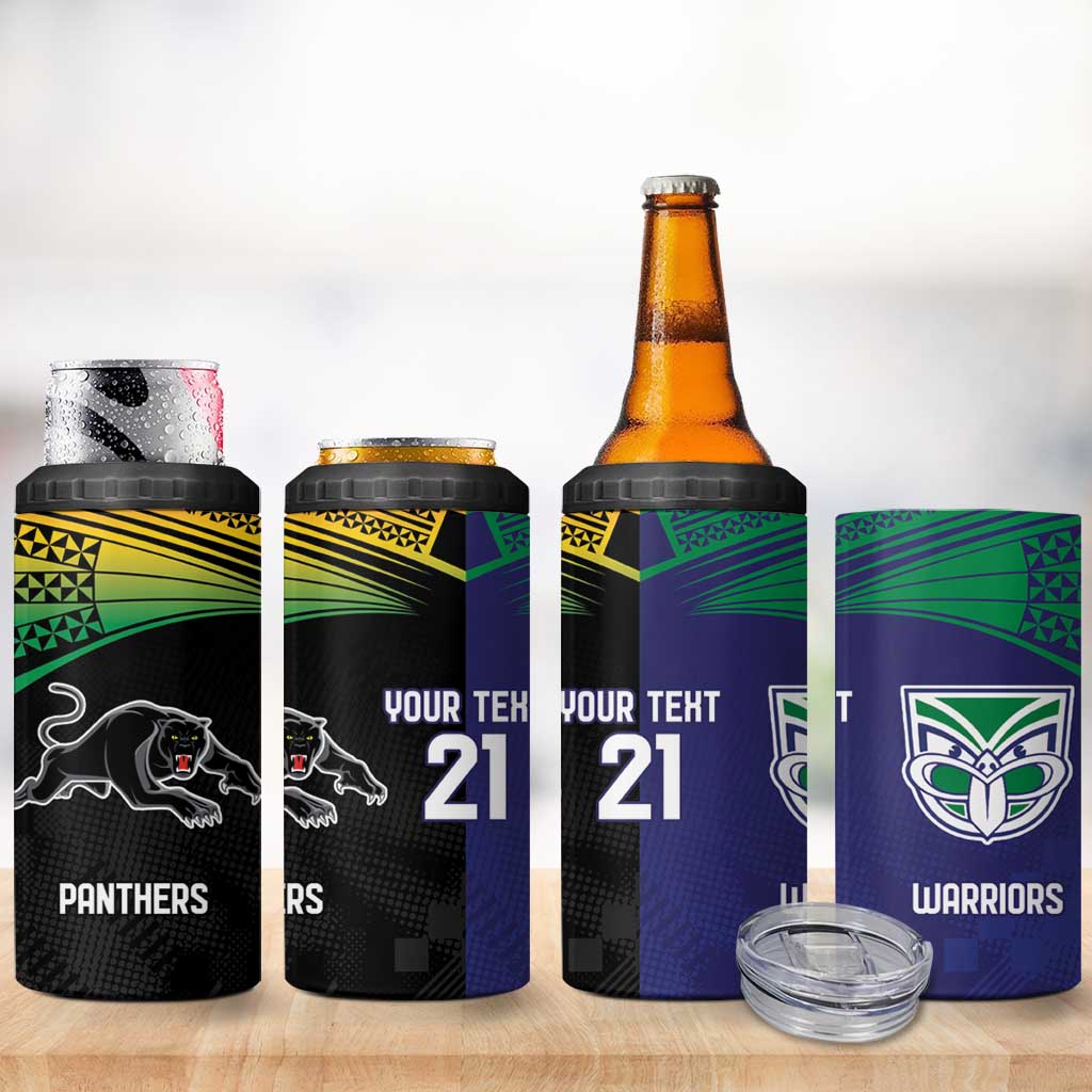 Custom Warriors-Panthers 4 in 1 Can Cooler Tumbler Together Sporty Style