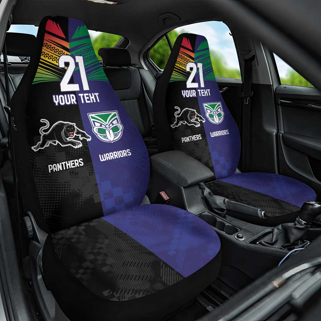 Custom Warriors-Panthers Car Seat Cover Together Sporty Style