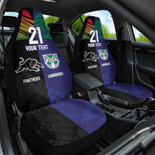 Custom Warriors-Panthers Car Seat Cover Together Sporty Style