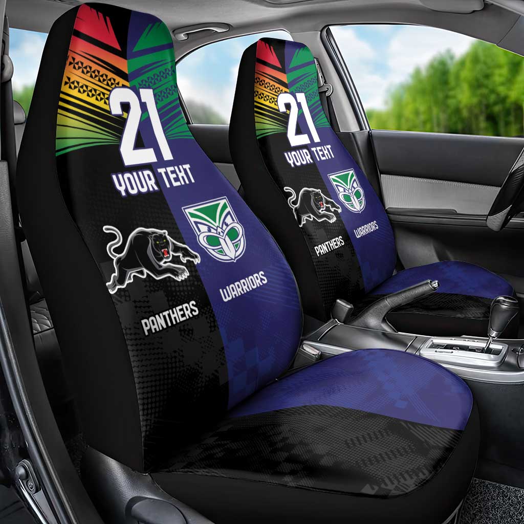 Custom Warriors-Panthers Car Seat Cover Together Sporty Style