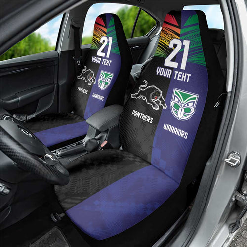 Custom Warriors-Panthers Car Seat Cover Together Sporty Style