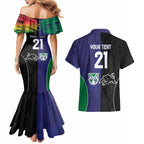 Custom Warriors-Panthers Couples Matching Mermaid Dress and Hawaiian Shirt Together Sporty Style