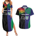 Custom Warriors-Panthers Couples Matching Summer Maxi Dress and Hawaiian Shirt Together Sporty Style