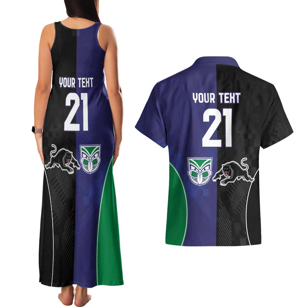 Custom Warriors-Panthers Couples Matching Tank Maxi Dress and Hawaiian Shirt Together Sporty Style