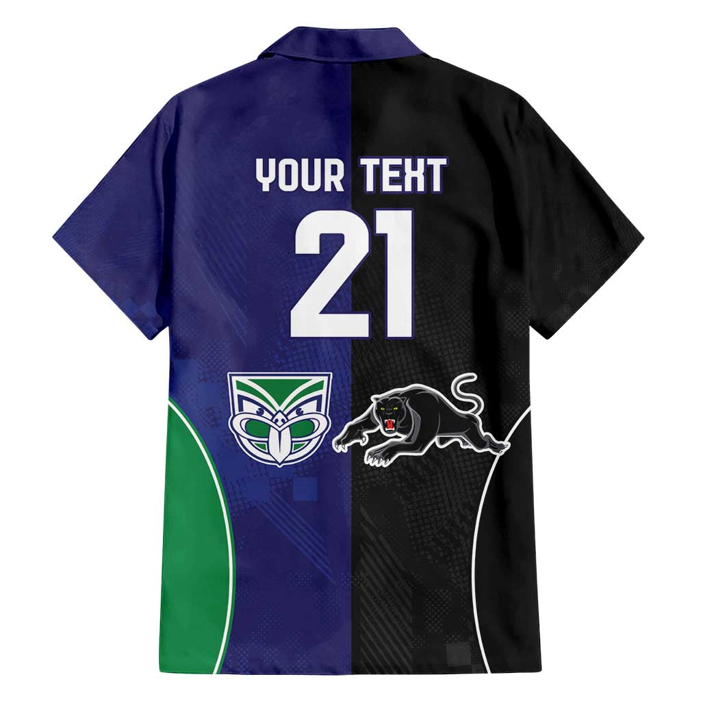 Custom Warriors-Panthers Family Matching Long Sleeve Bodycon Dress and Hawaiian Shirt Together Sporty Style