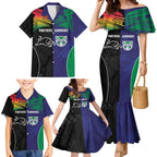 Custom Warriors-Panthers Family Matching Mermaid Dress and Hawaiian Shirt Together Sporty Style