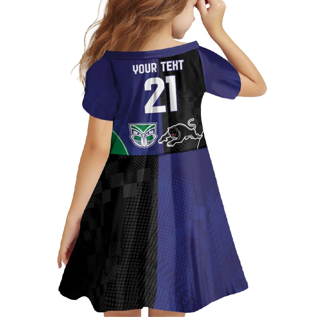 Custom Warriors-Panthers Family Matching Off Shoulder Maxi Dress and Hawaiian Shirt Together Sporty Style