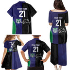 Custom Warriors-Panthers Family Matching Puletasi and Hawaiian Shirt Together Sporty Style