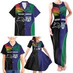 Custom Warriors-Panthers Family Matching Tank Maxi Dress and Hawaiian Shirt Together Sporty Style