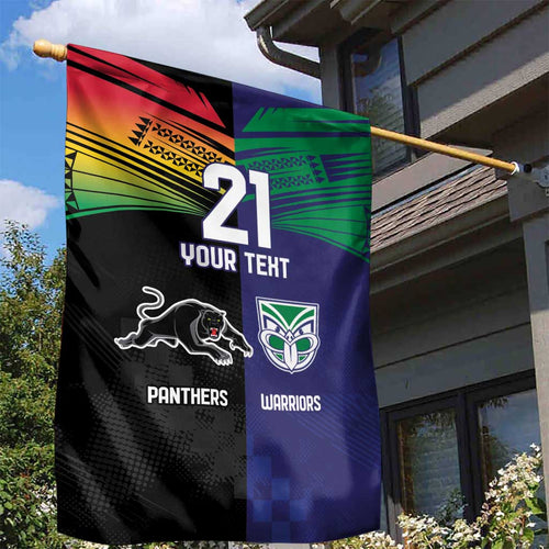 Custom Warriors-Panthers Garden Flag Together Sporty Style
