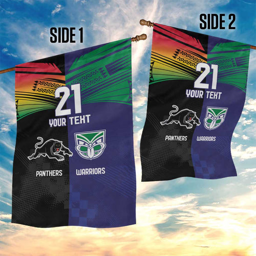 Custom Warriors-Panthers Garden Flag Together Sporty Style