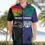 Custom Warriors-Panthers Hawaiian Shirt Together Sporty Style