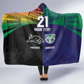 Custom Warriors-Panthers Hooded Blanket Together Sporty Style