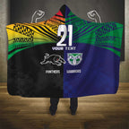 Custom Warriors-Panthers Hooded Blanket Together Sporty Style