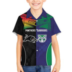 Custom Warriors-Panthers Kid Hawaiian Shirt Together Sporty Style