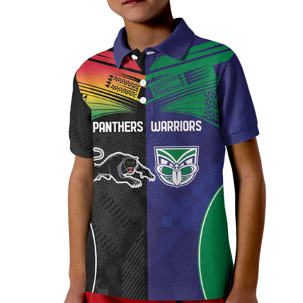 Custom Warriors-Panthers Kid Polo Shirt Together Sporty Style