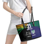 Custom Warriors-Panthers Leather Tote Bag Together Sporty Style