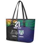 Custom Warriors-Panthers Leather Tote Bag Together Sporty Style