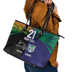 Custom Warriors-Panthers Leather Tote Bag Together Sporty Style