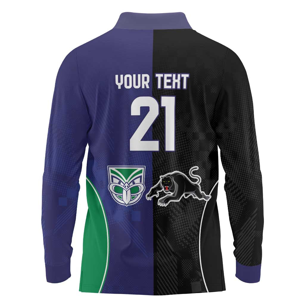 Custom Warriors-Panthers Long Sleeve Polo Shirt Together Sporty Style