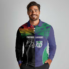 Custom Warriors-Panthers Long Sleeve Polo Shirt Together Sporty Style
