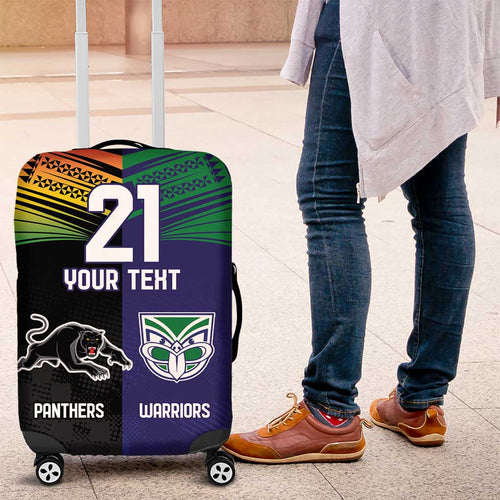 Custom Warriors-Panthers Luggage Cover Together Sporty Style