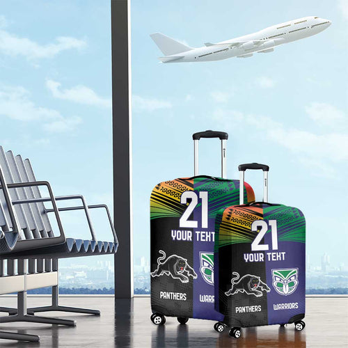 Custom Warriors-Panthers Luggage Cover Together Sporty Style
