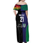 Custom Warriors-Panthers Off Shoulder Maxi Dress Together Sporty Style