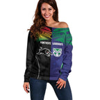 Custom Warriors-Panthers Off Shoulder Sweater Together Sporty Style