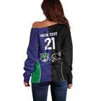 Custom Warriors-Panthers Off Shoulder Sweater Together Sporty Style