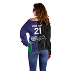 Custom Warriors-Panthers Off Shoulder Sweater Together Sporty Style