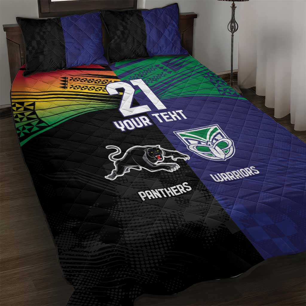 Custom Warriors-Panthers Quilt Bed Set Together Sporty Style