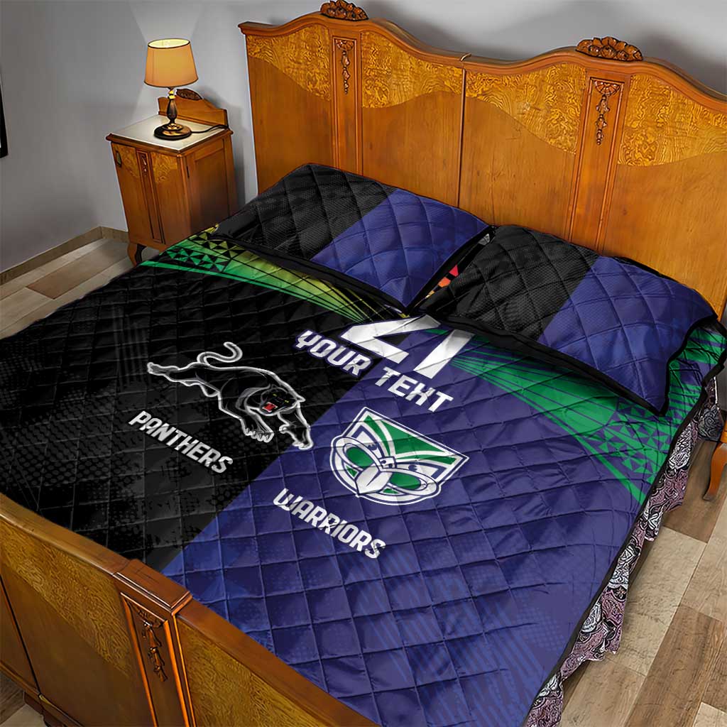 Custom Warriors-Panthers Quilt Bed Set Together Sporty Style