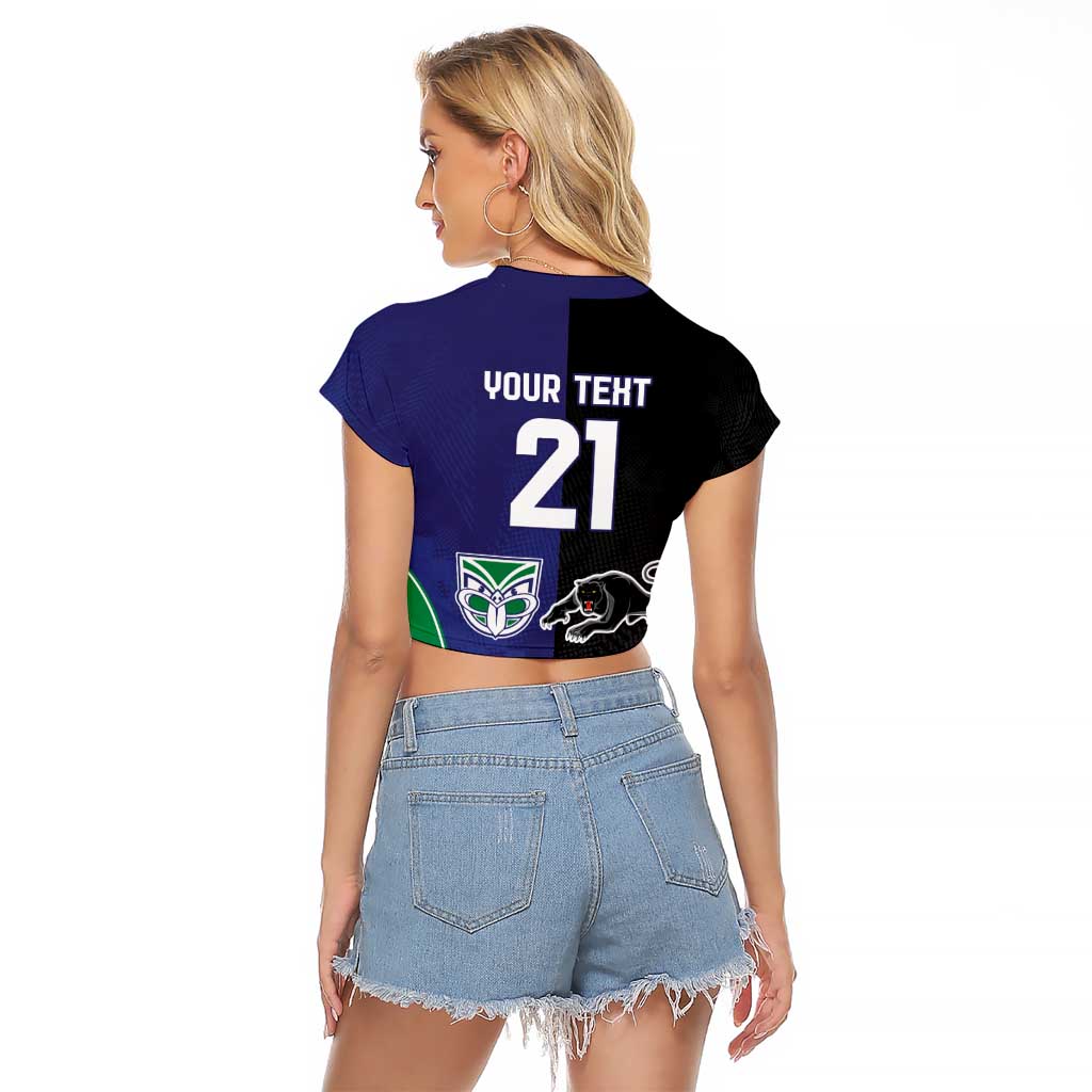 Custom Warriors-Panthers Raglan Cropped T Shirt Together Sporty Style