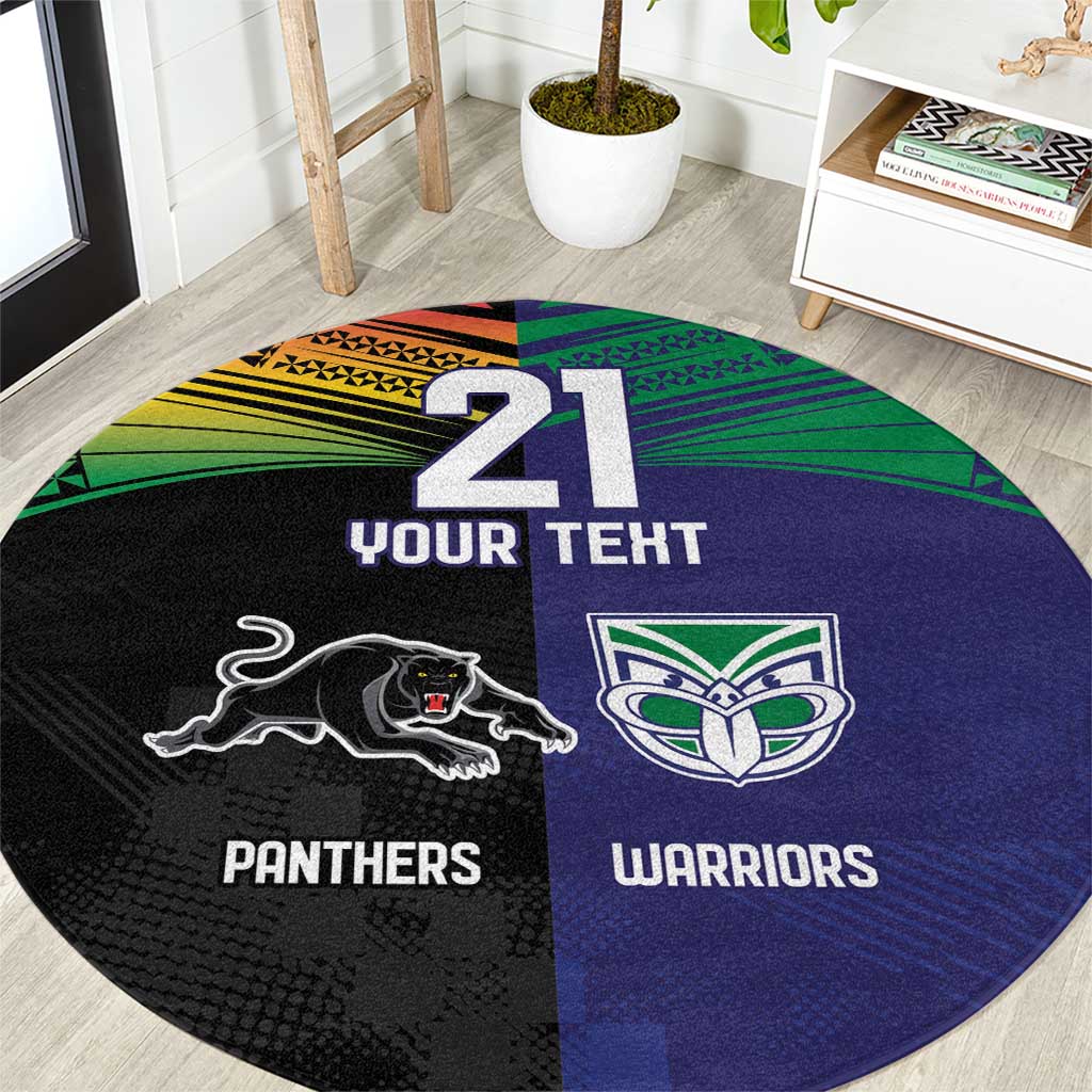 Custom Warriors-Panthers Round Carpet Together Sporty Style