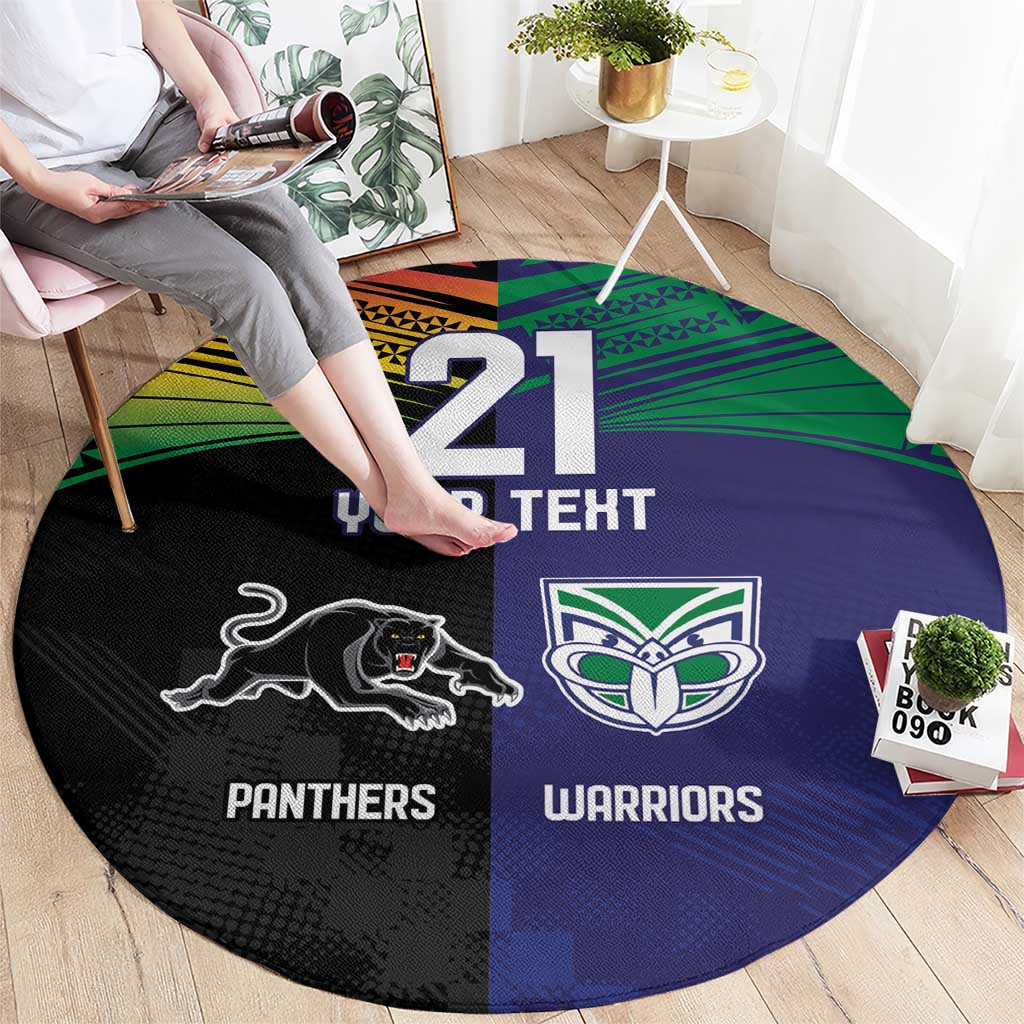 Custom Warriors-Panthers Round Carpet Together Sporty Style