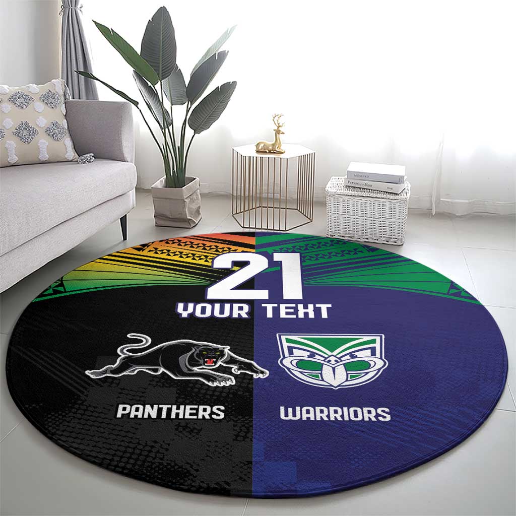 Custom Warriors-Panthers Round Carpet Together Sporty Style