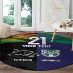 Custom Warriors-Panthers Round Carpet Together Sporty Style