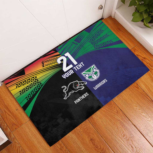 Custom Warriors-Panthers Rubber Doormat Together Sporty Style